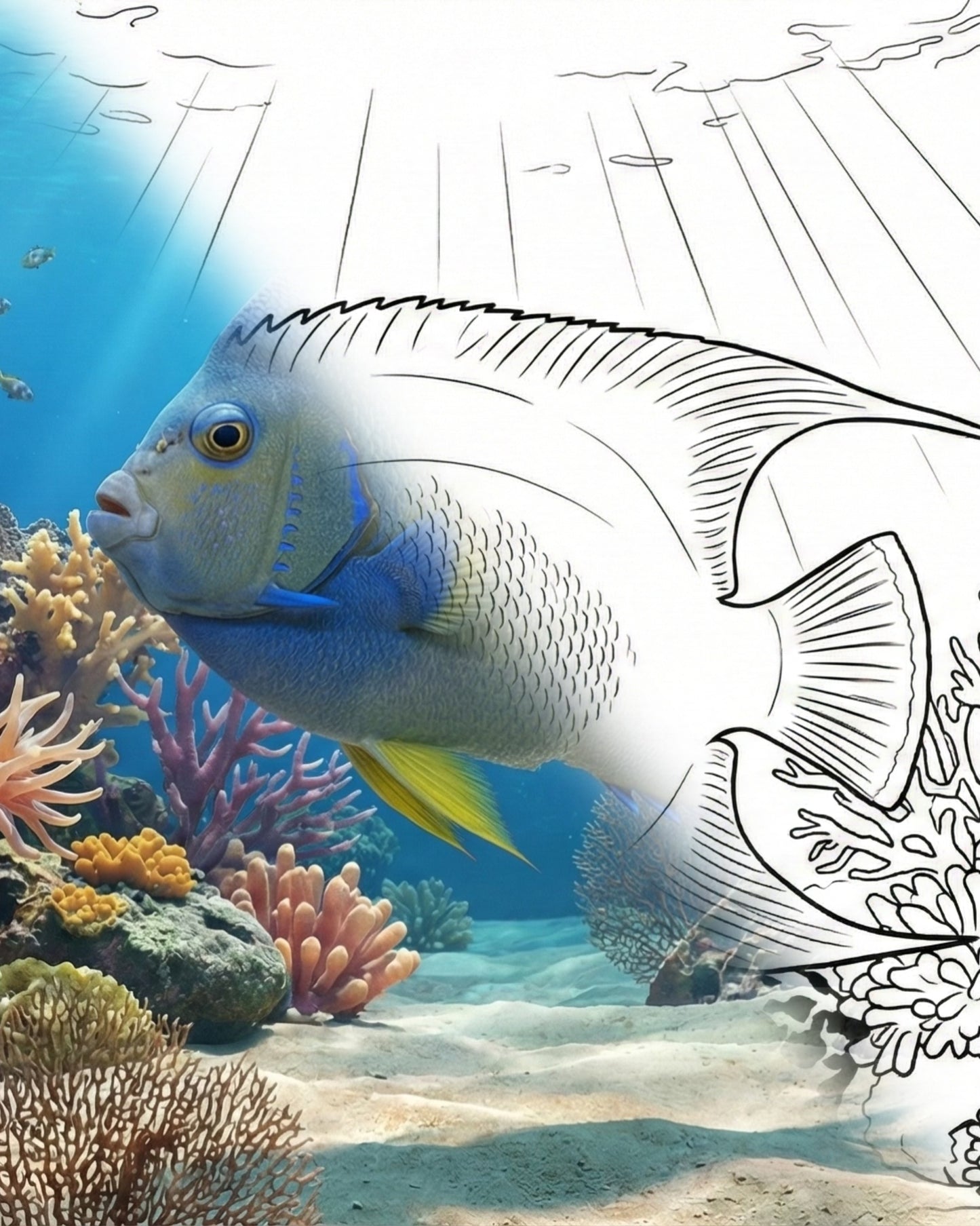 Blauer Skalar (Holacanthus bermudensis) - Adult | Marine Explorer Färbeset