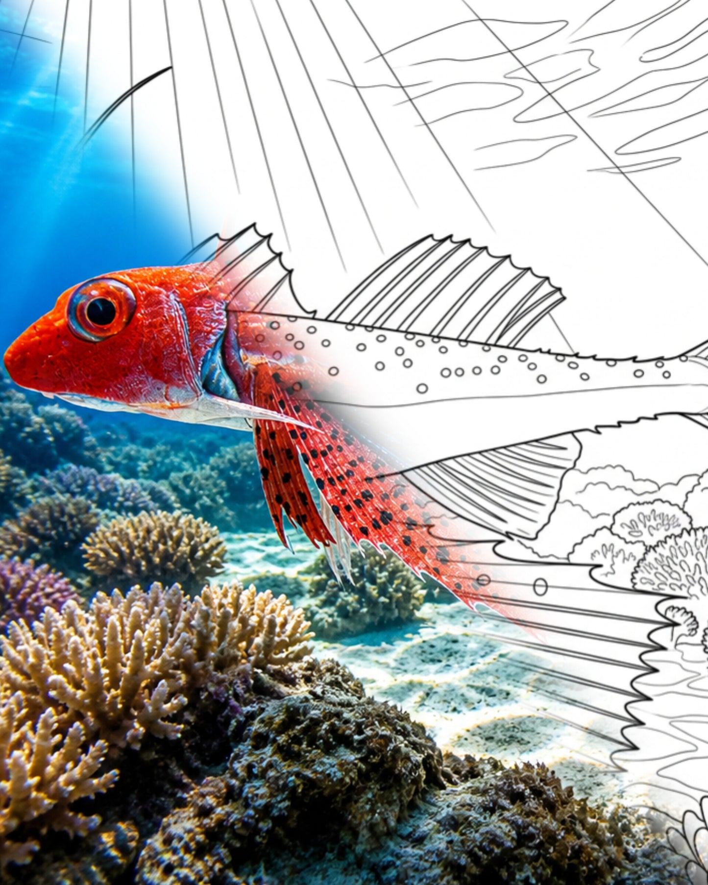 Sternschnuppen-Knurrhahn (Dactyloptena peterseni) | Marine Explorer Färbeset