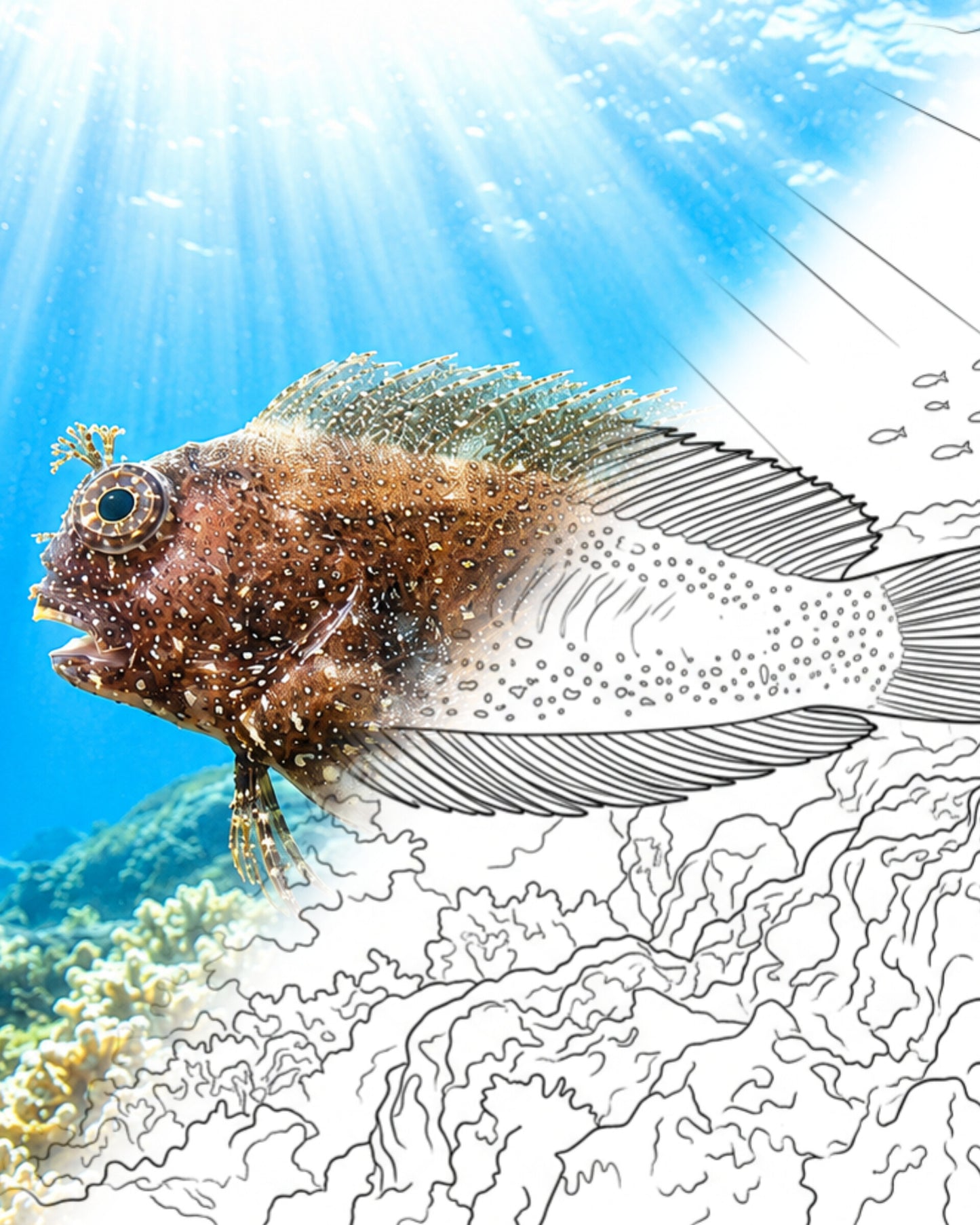 Salarias Blenny (Salarias sp.) | Marine Explorer Coloring Kit