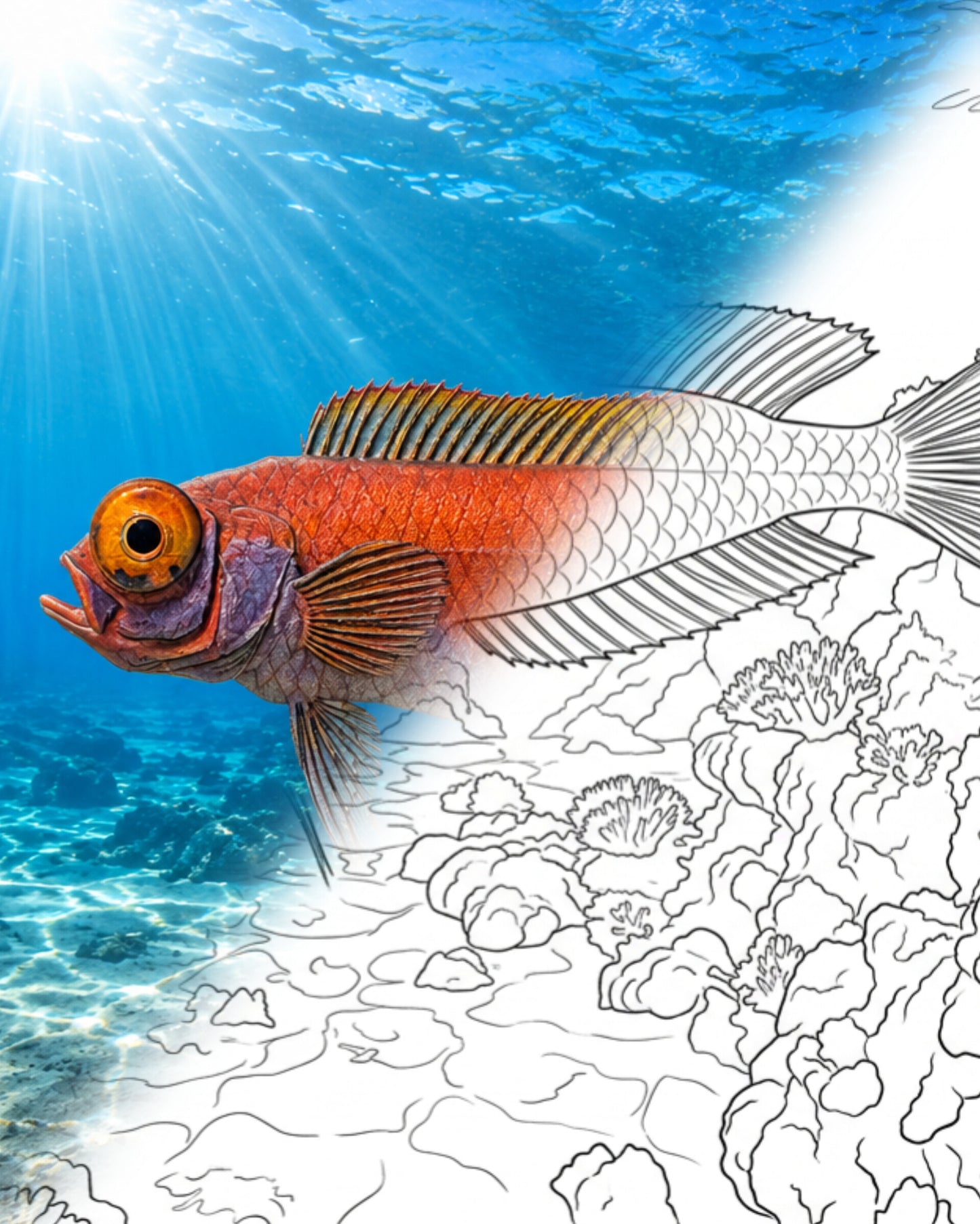 Grammodon Bandfish (Owstonia grammodon) | Marine Explorer Coloring Kit