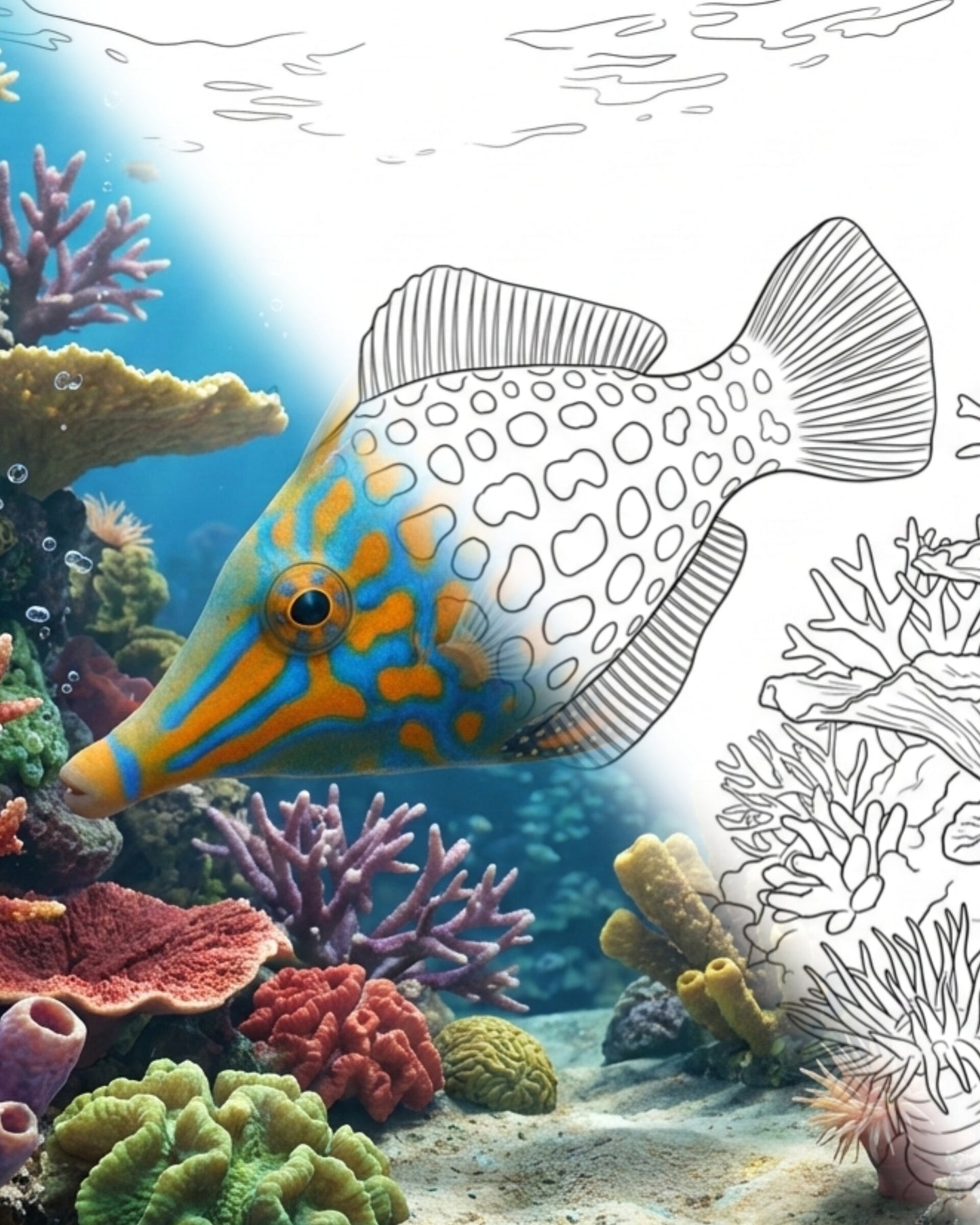 Harlekin-Feilenfisch (Oxymonacanthus longirostris) | Marine Explorer Färbeset
