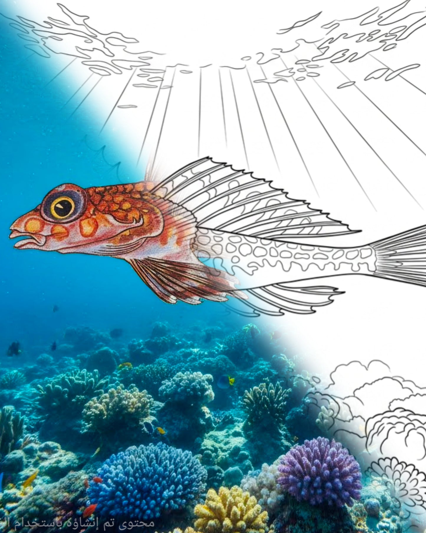 Foetorepus Dragonet (Foetorepus sp.) | Marine Explorer Coloring Kit