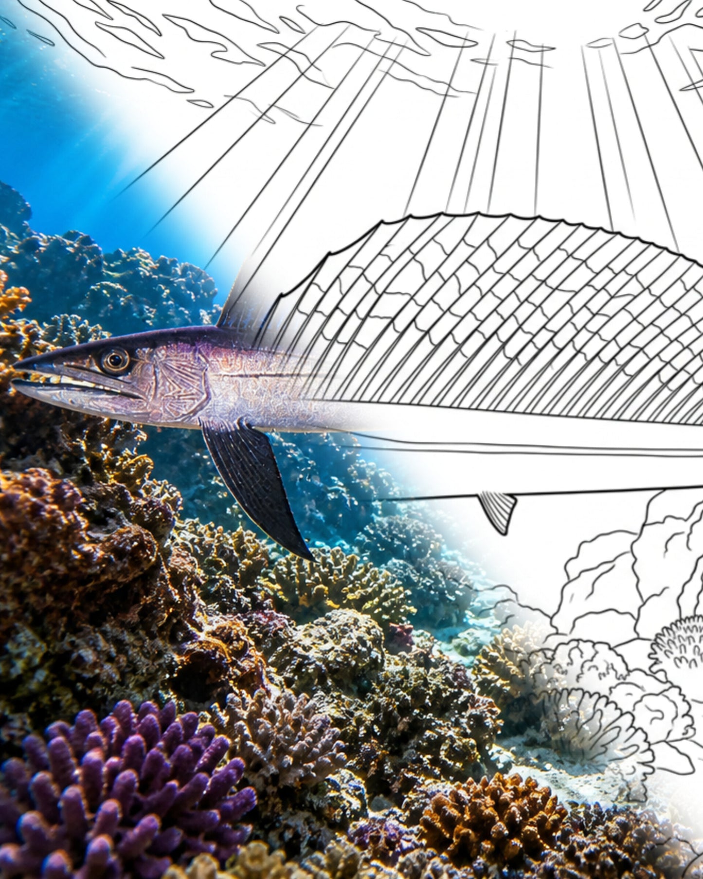 Pez Lanceta (Alepisaurus borealis) | Kit para colorear de Marine Explorer