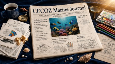 CECOZ Marine Journal blog banner for marine education, ocean life, digital art, and coloring kits
