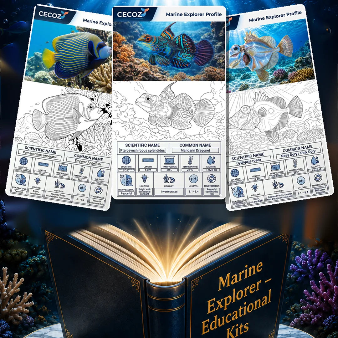 CECOZ Marine Explorer Educational Kits with printable fish coloring pages marine learning activities and scientific species guides