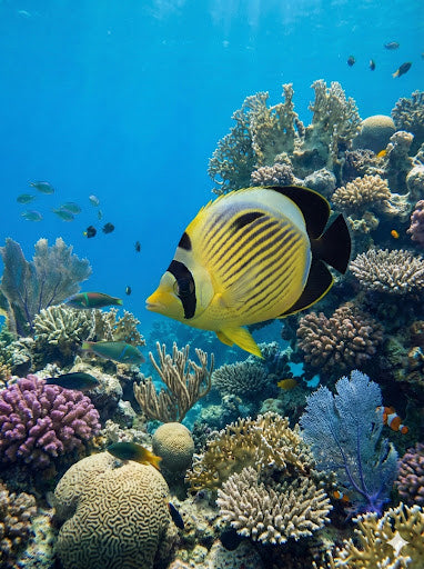 Blacktail Butterflyfish (Chaetodon austriacus) - 4K Digital Art