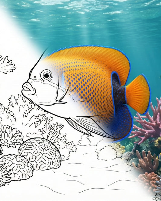 Majestätischer Kaiserfisch (Pomacanthus navarchus) - Adult | Marine Explorer Färbeset