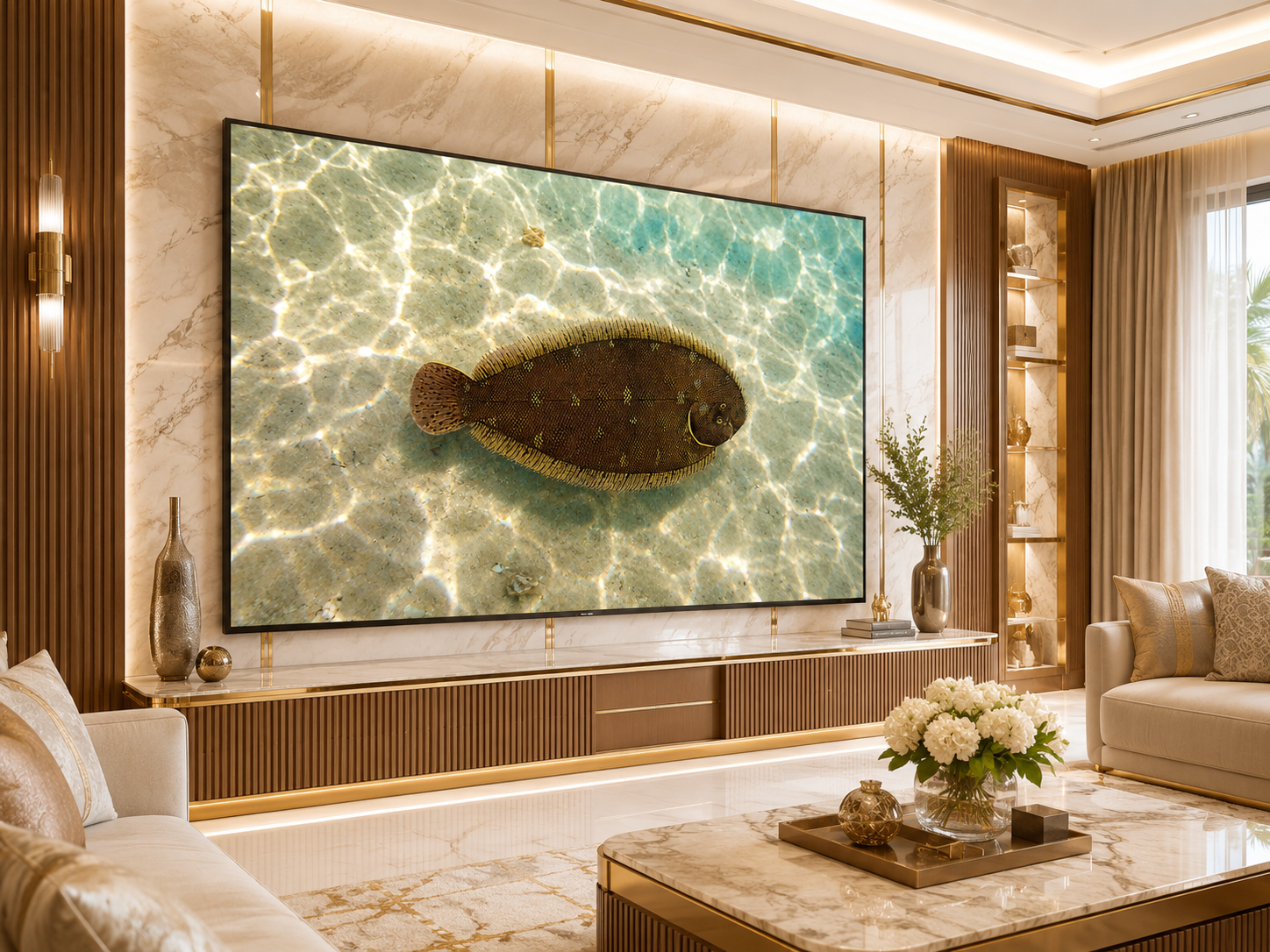 Digital marine atlas and infographic care card of the Bamboo Sole (Heteromycteris japonicus) showcasing its flattened brown body adapted for sandy bottom camouflage.