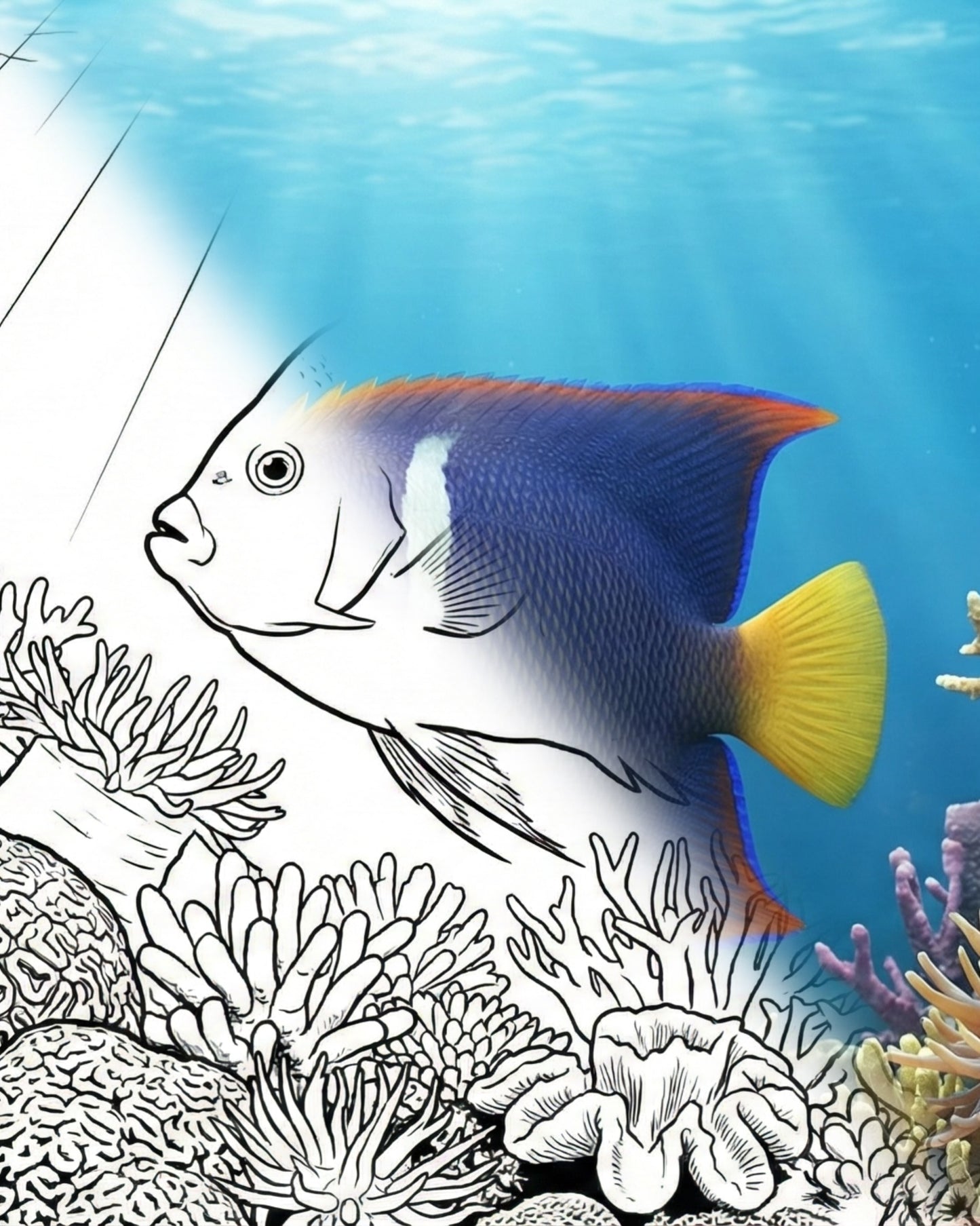 Königskaiserfisch (Holacanthus passer) - Adult | Marine Explorer Färbeset