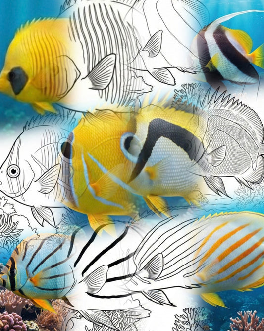 Reef Fish Coloring Bundle (8 Species) | Marine Explorer Coloring Kit
