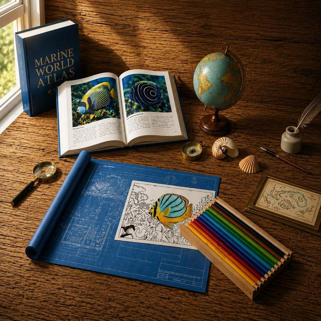 CECOZ Marine Atlas Collection featuring educational ocean life references and marine species guides