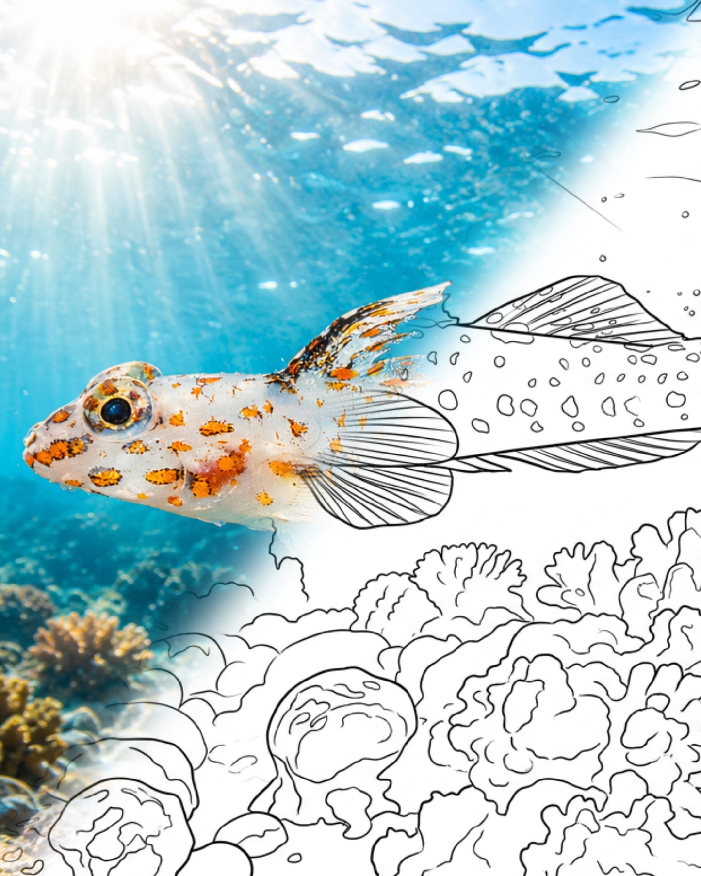 Fusigobius Goby (Fusigobius sp.) | Marine Explorer Coloring Kit