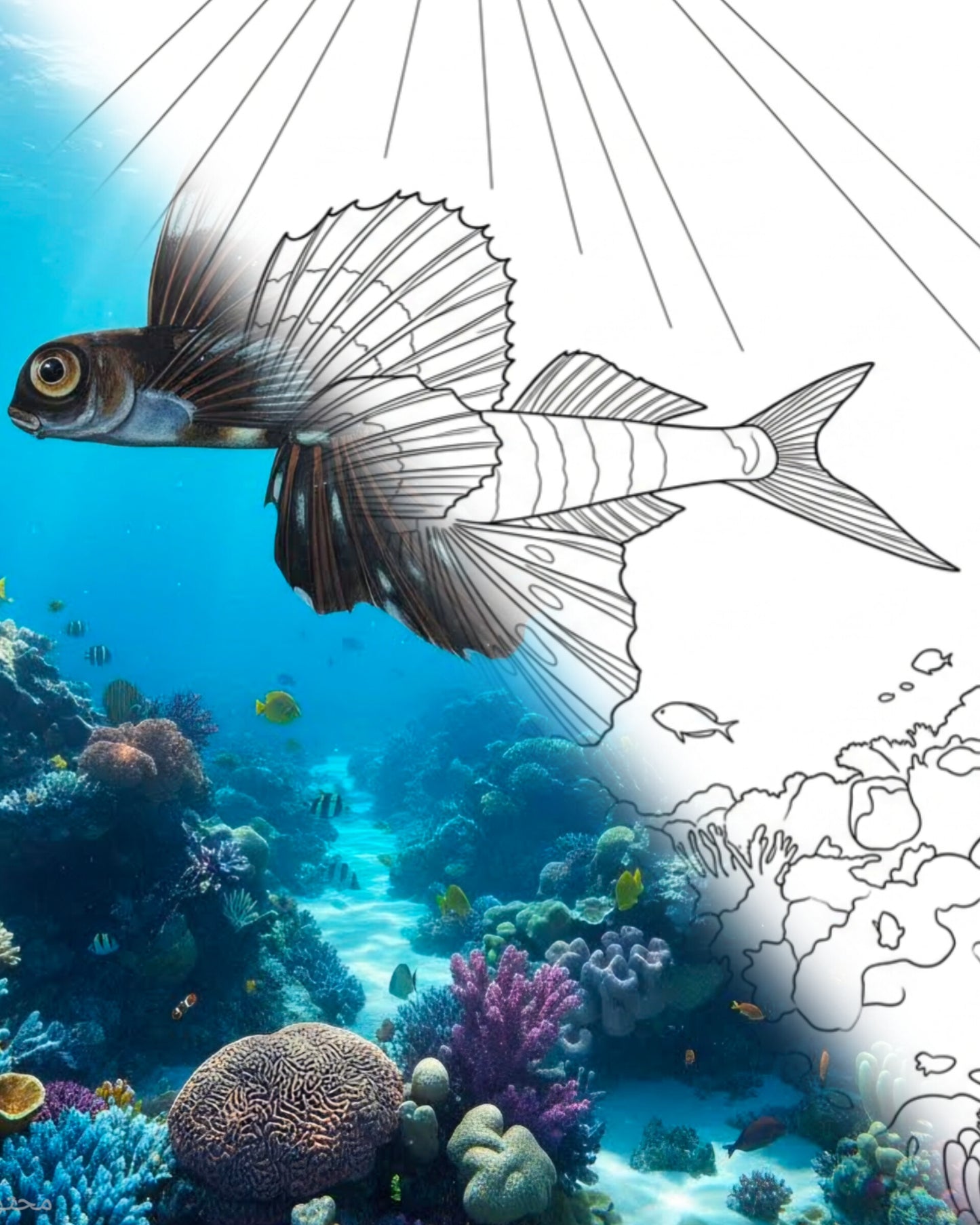 Poisson volant (Hirundichthys sp.) | Marine Explorer Coloring Kit