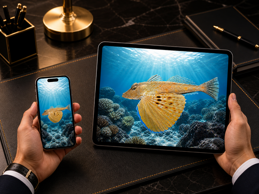 Digital marine atlas and infographic care card of the Blackwing Searobin (Prionotus rubio) showing its elongated body and distinctive wing-like pectoral fins.