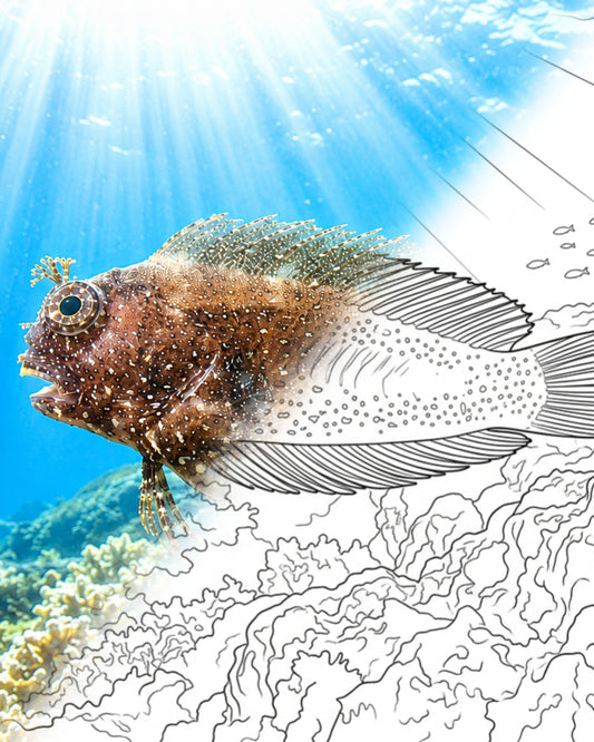 萨拉里亚斯鳗鲉（Salarias sp.） | 《海洋探险家》涂色套装