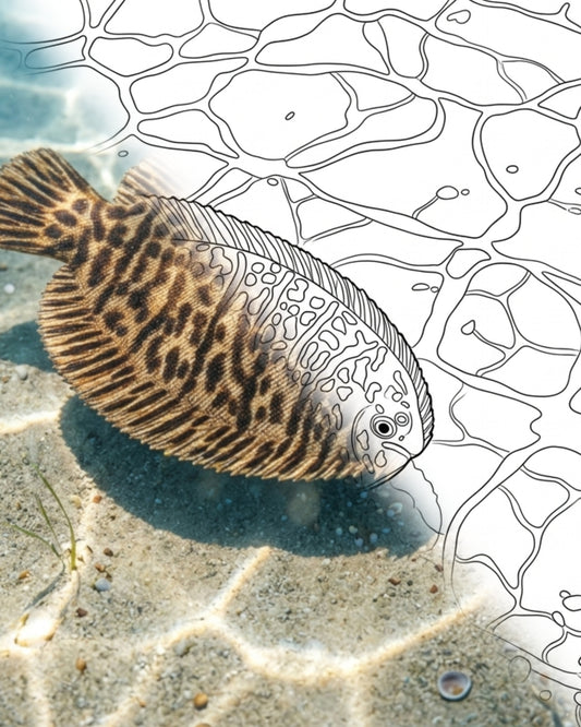Hogchoker (Trinectes maculatus) | Marine Explorer Coloring Kit