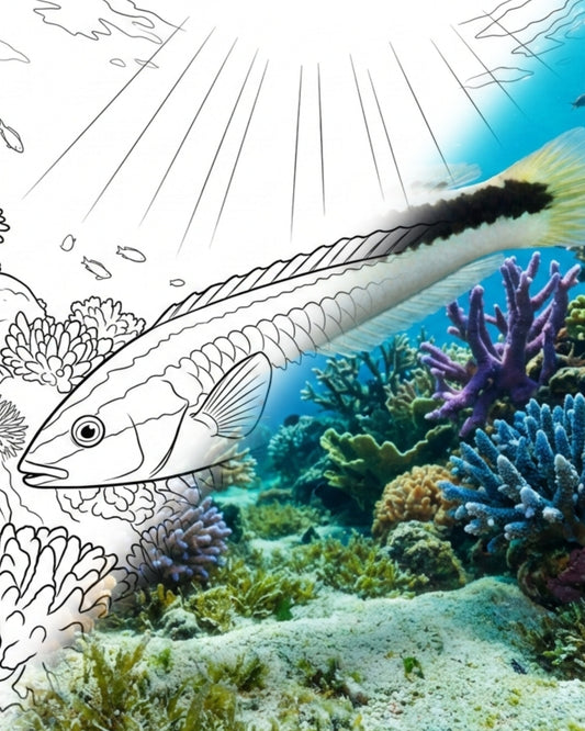 Kamm-Lippfisch (Coris picta) - Jungtier | Marine Explorer Färbeset