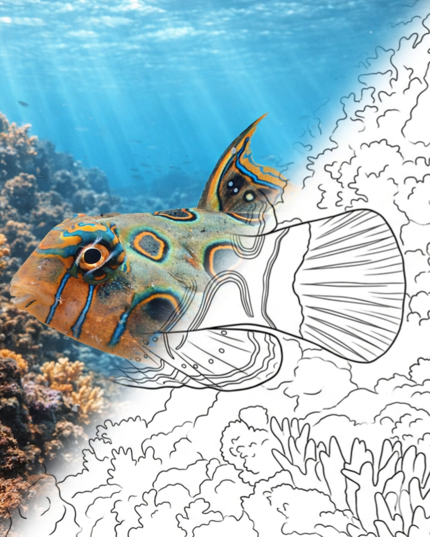 Dragoncillo pintoresco (Synchiropus picturatus) | Kit para colorear de Marine Explorer