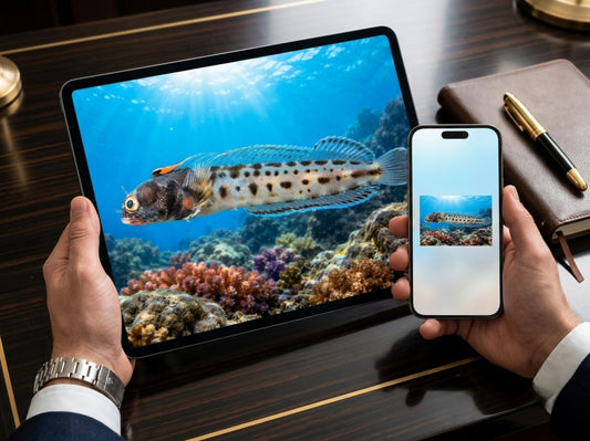 Digital marine atlas and infographic care card of Hancock’s Blenny (Acanthemblemaria hancocki) showing its elongated spotted body and tube-dwelling reef form.