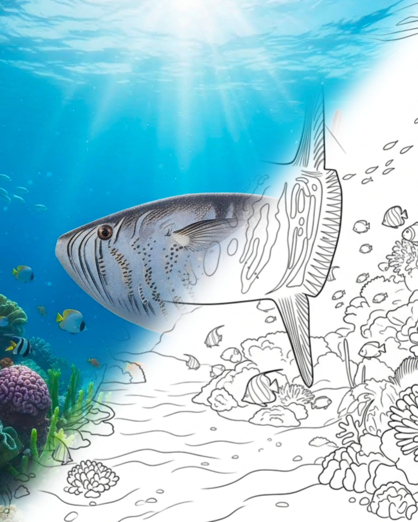 Pez luna (Ranzania laevis) | Kit para colorear de Marine Explorer