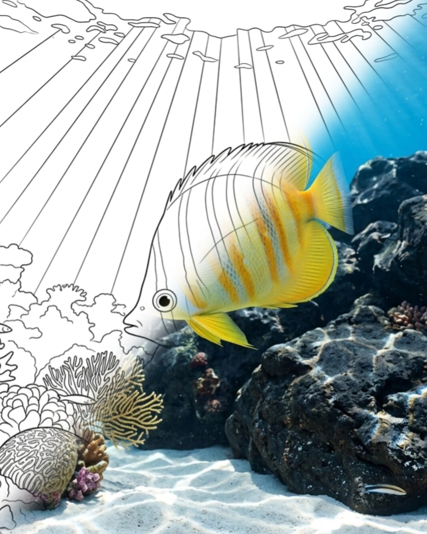 Rainford's Butterflyfish (Chaetodon rainfordi) | Marine Explorer Coloring Kit