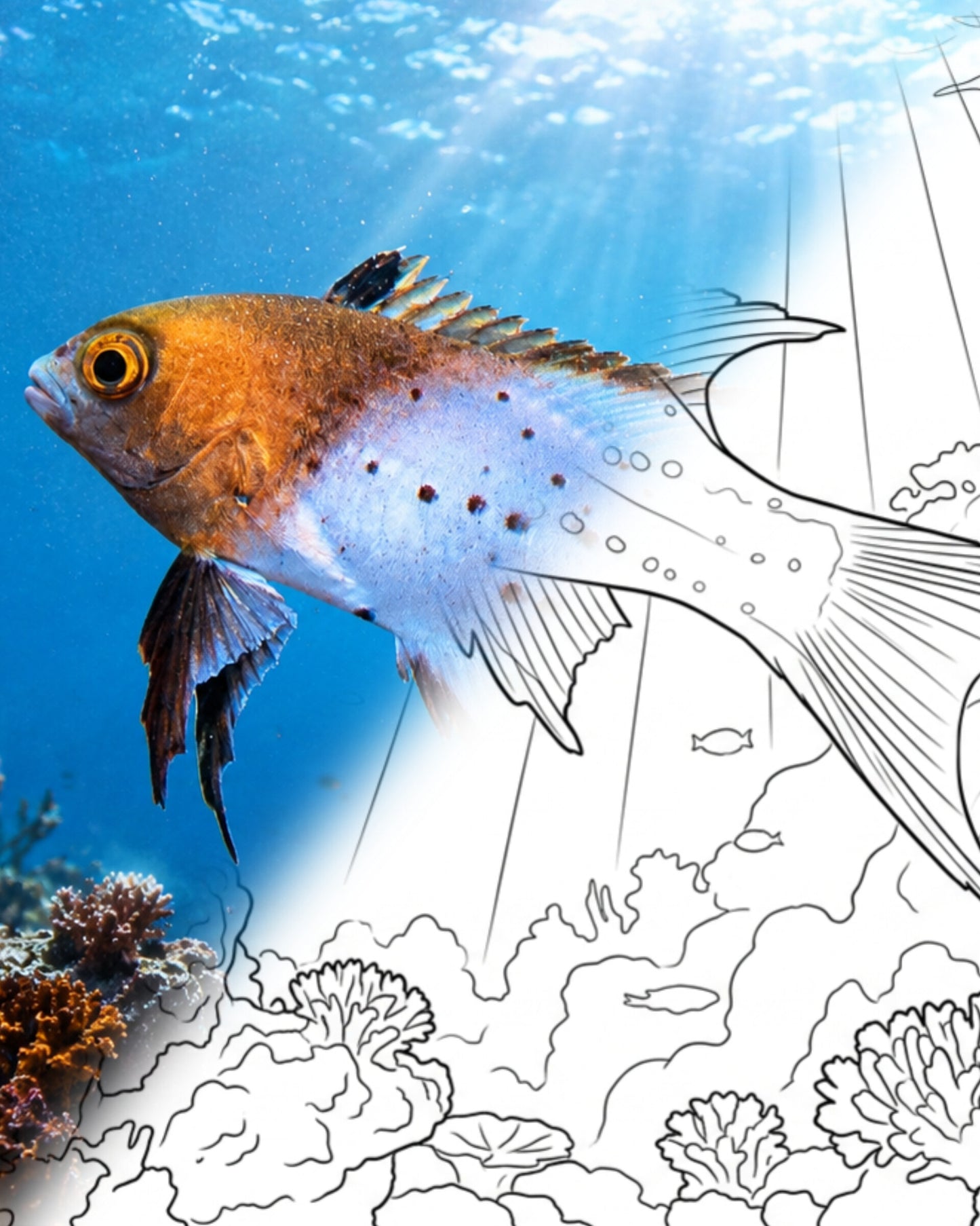Bodianus Wrasse (Bodianus anthioides) | Marine Explorer Coloring Kit