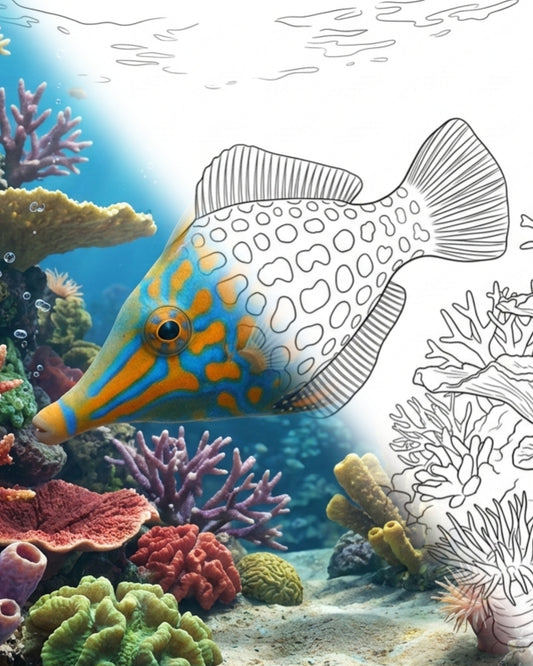 Harlekin-Feilenfisch (Oxymonacanthus longirostris) | Marine Explorer Färbeset