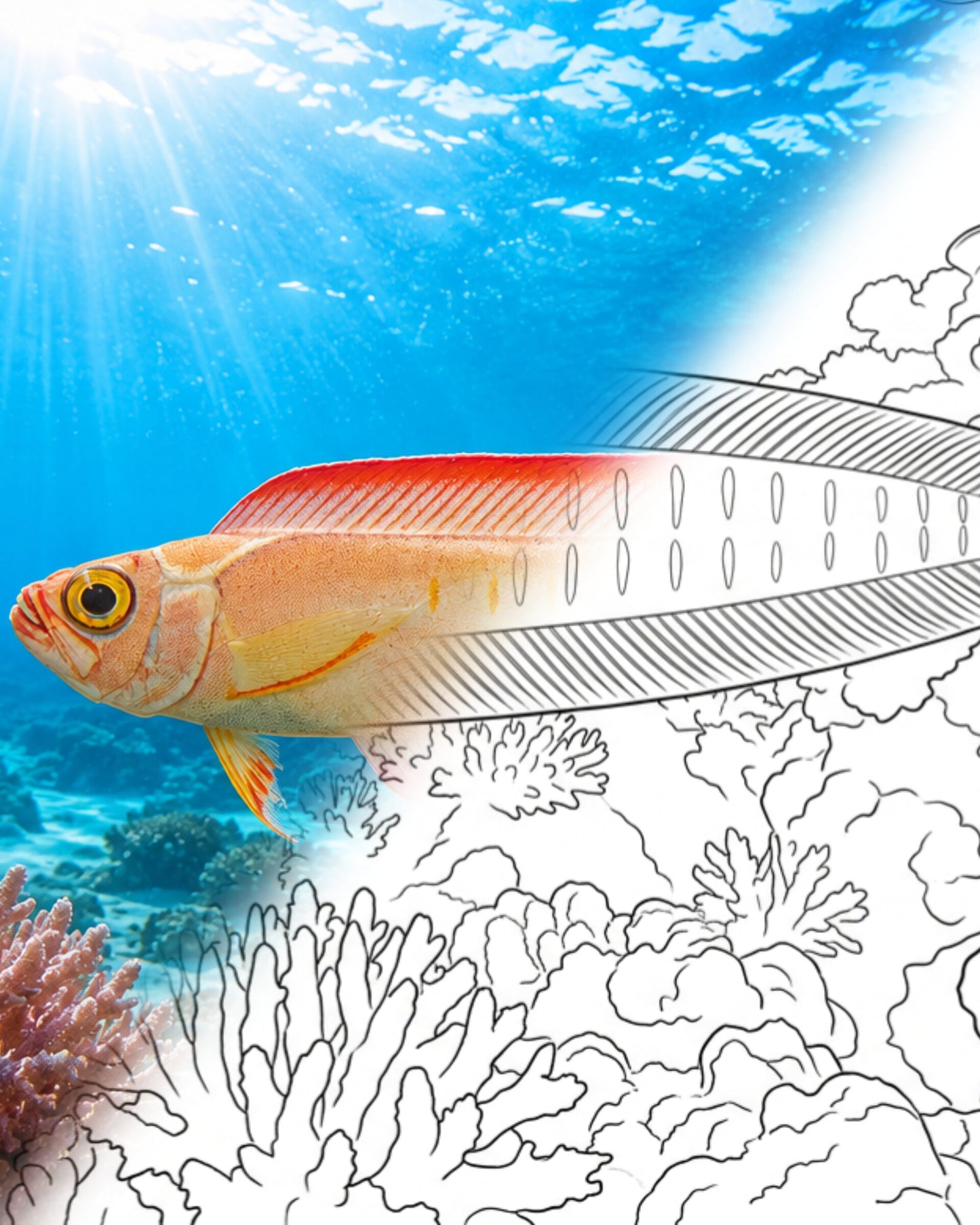 Indian Bandfish (Acanthocepola indica) | Marine Explorer Coloring Kit