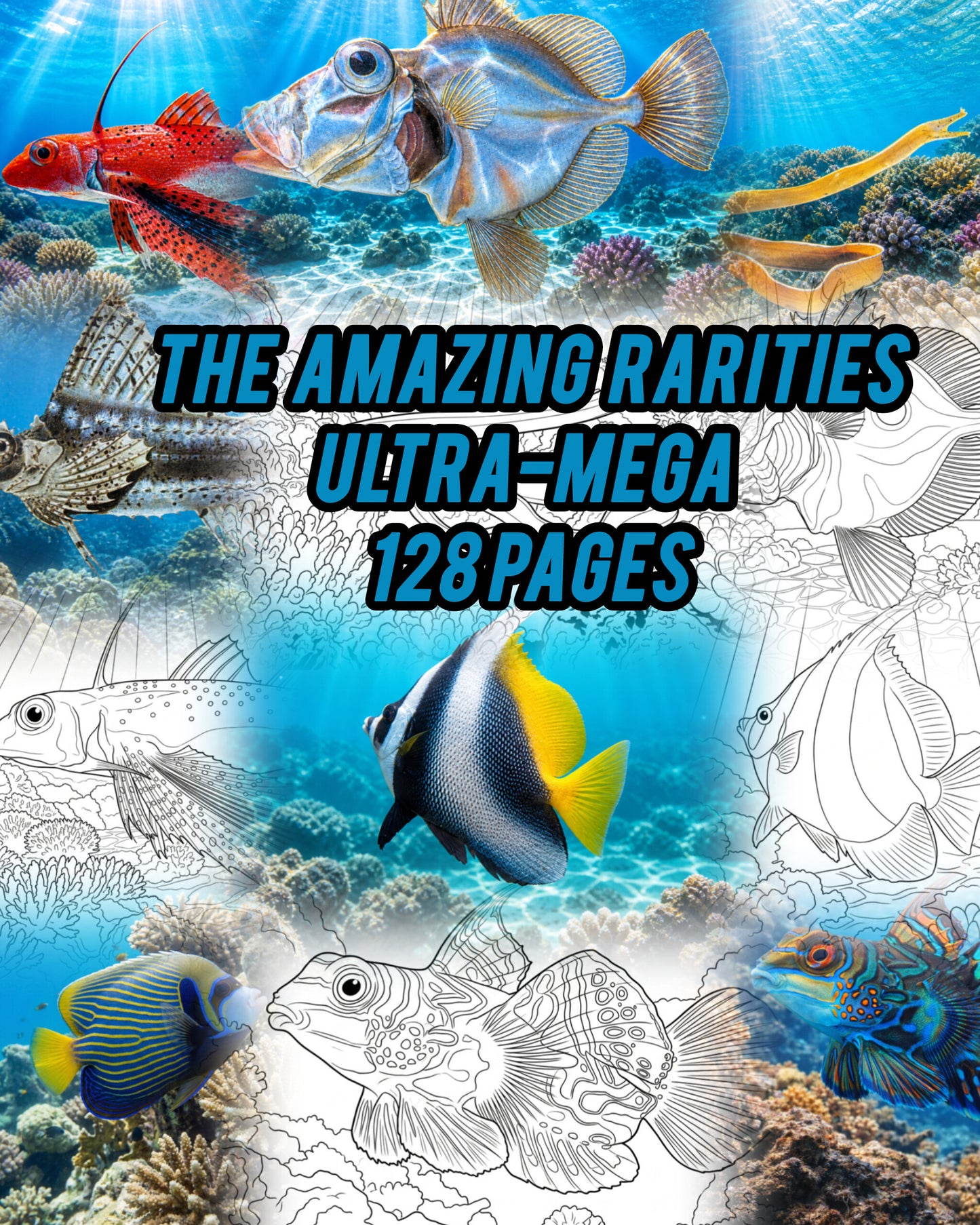 Ultra-Mega Marine Bundle: Die erstaunlichen Raritäten (128 Arten) | Marine Explorer Coloring Kit