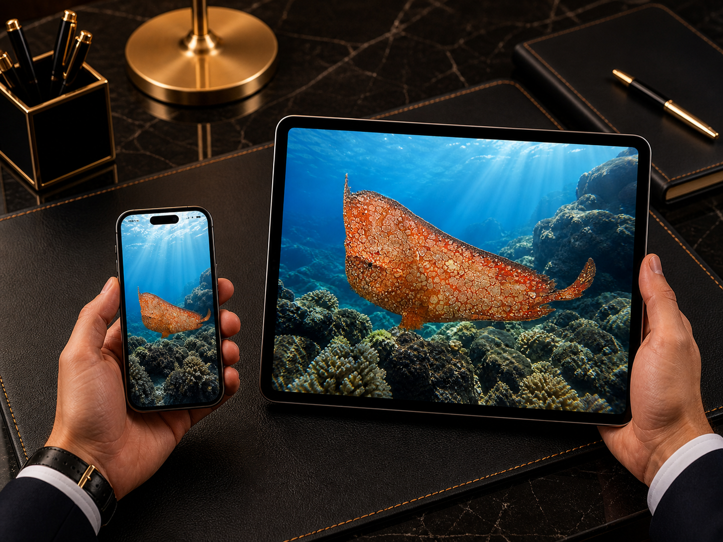 Digital marine atlas and infographic care card of the Whiskered Prowfish (Neopataecus waterhousii) showing its unusual camouflaged body and bottom-dwelling predatory form.