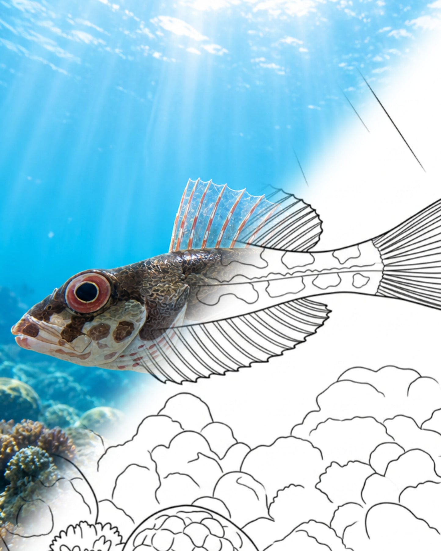 Escorpión del amanecer (Pseudoblennius cottoides) | Kit para colorear de Marine Explorer
