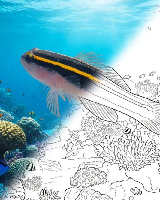 Gobie à sourcils jaunes (Elacatinus xanthiprora) | Marine Explorer Coloring Kit